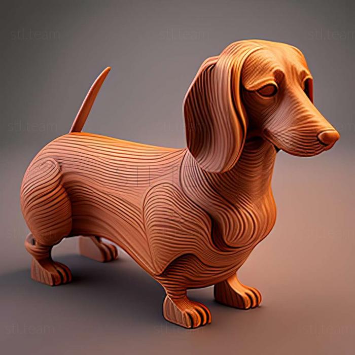 3D model Dachshund dog (STL)